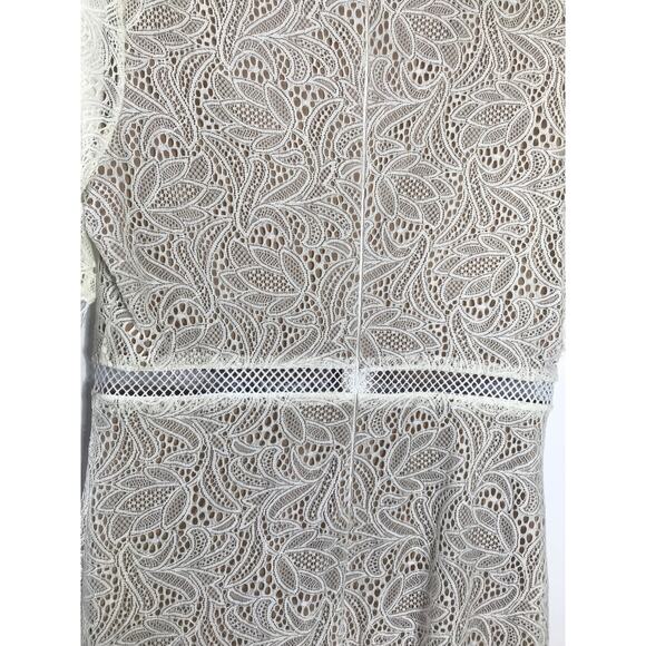 Bardot Ivory Lace Overlay Fitted Short Dress Womens 8 Formal Graduation Bridal - Picture 9 of 13